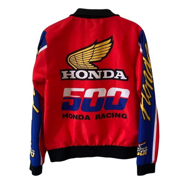 Forever 21 x Honda 500 Racing Jacket Windbreaker Red Black White Size Small - Picture 2 of 13